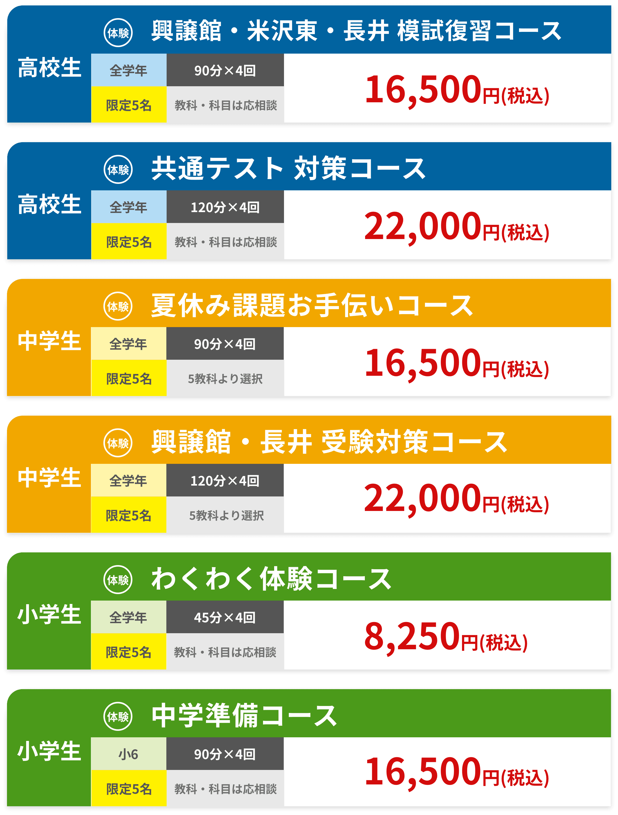 米沢市・長井市エリア夏期講習おすすめプラン