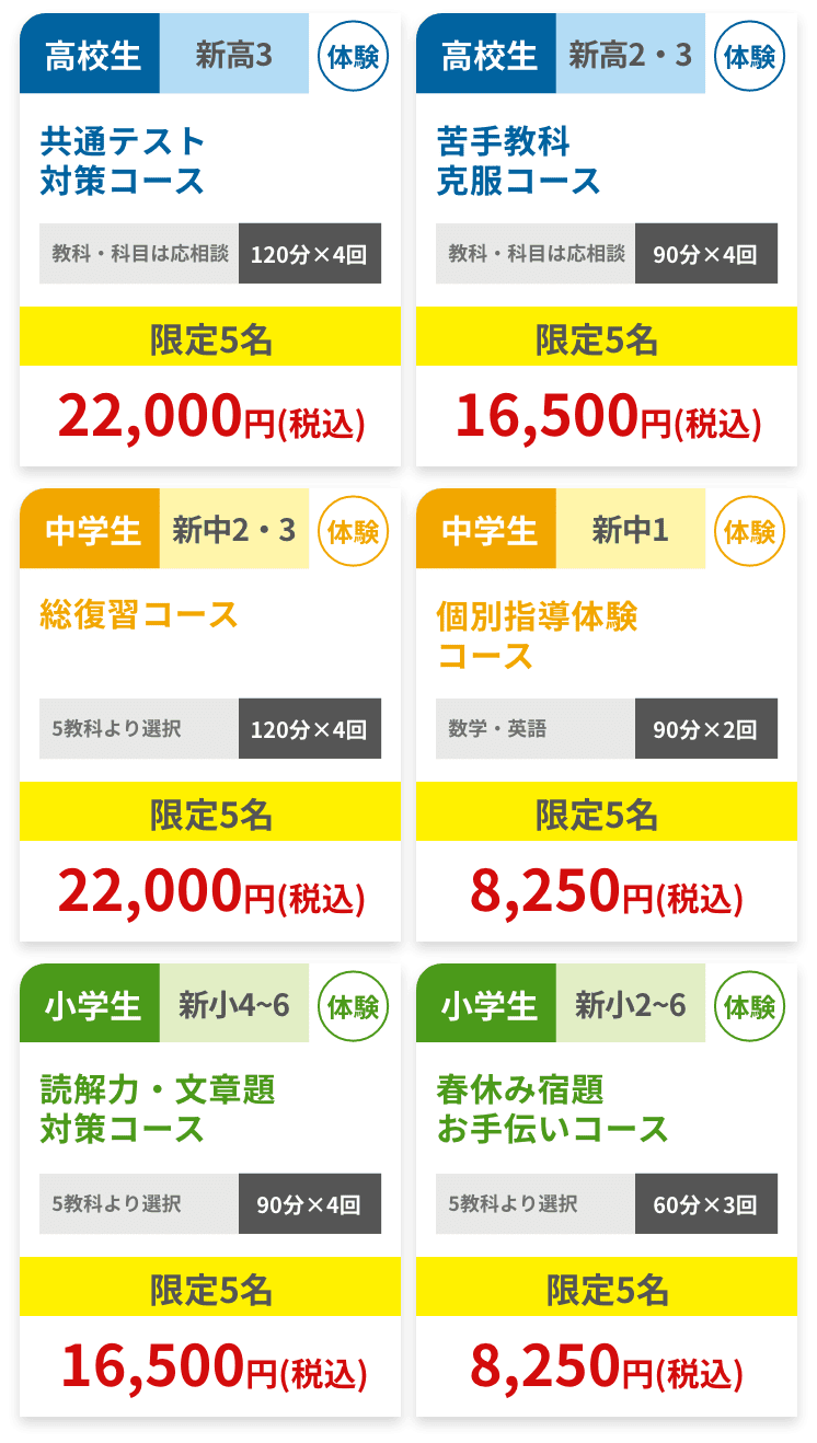 山形市エリア春期講習おすすめプラン