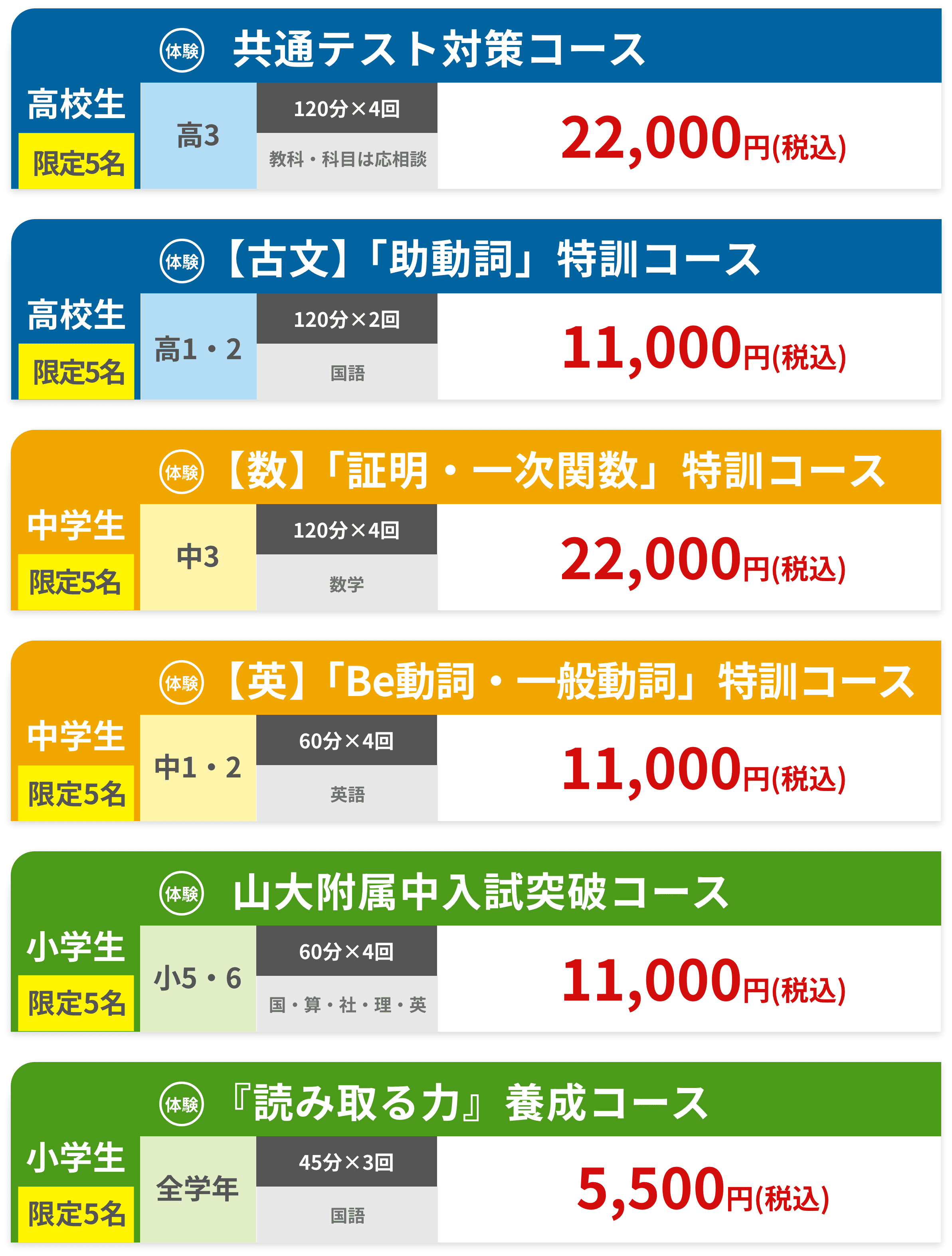 山形市エリア夏期講習おすすめプラン